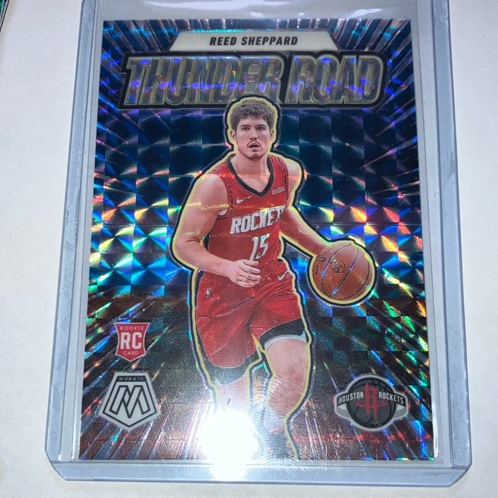 2024-25 Panini Thunder Road Reed Sheppard Houston Rockets Prizm Rookie Card RC